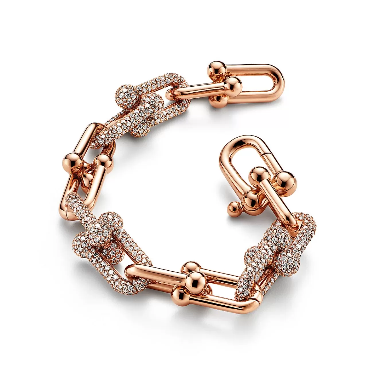 Tiffany & Co. Tiffany HardWear Large Link Bracelet in Rose Gold with Pavé Diamonds | ^ Bracelets | Rose Gold Jewelry