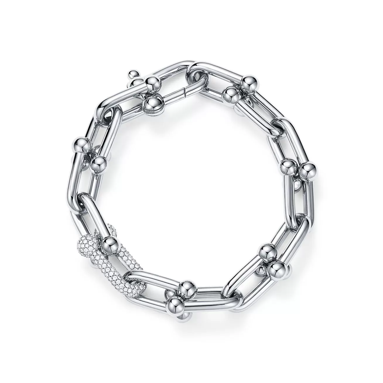 Tiffany & Co. Tiffany HardWear Large Link Bracelet in White Gold with Diamonds | ^ Bracelets | Diamond Jewelry