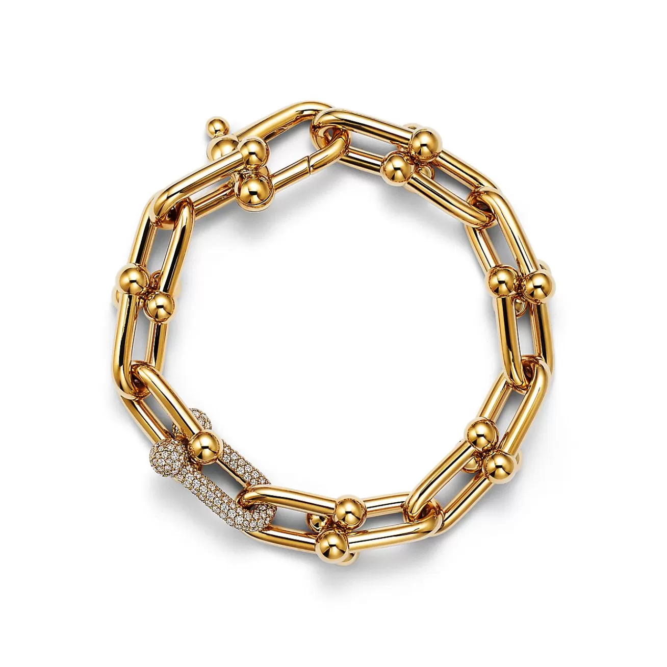 Tiffany & Co. Tiffany HardWear Large Link Bracelet in Yellow Gold with Diamonds | ^ Bracelets | Gold Jewelry
