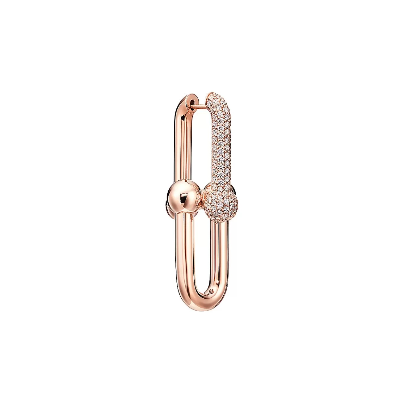 Tiffany & Co. Tiffany HardWear Large Link Earrings in Rose Gold with Pavé Diamonds | ^ Earrings | Rose Gold Jewelry