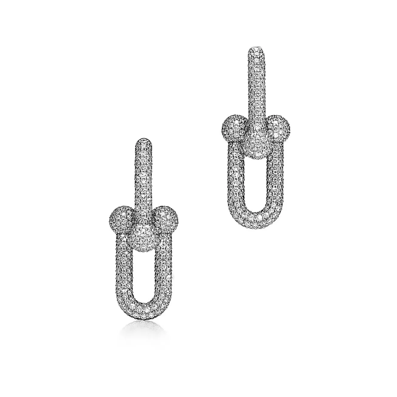 Tiffany & Co. Tiffany HardWear Large Link Earrings in White Gold with Pavé Diamonds | ^ Earrings | New Jewelry