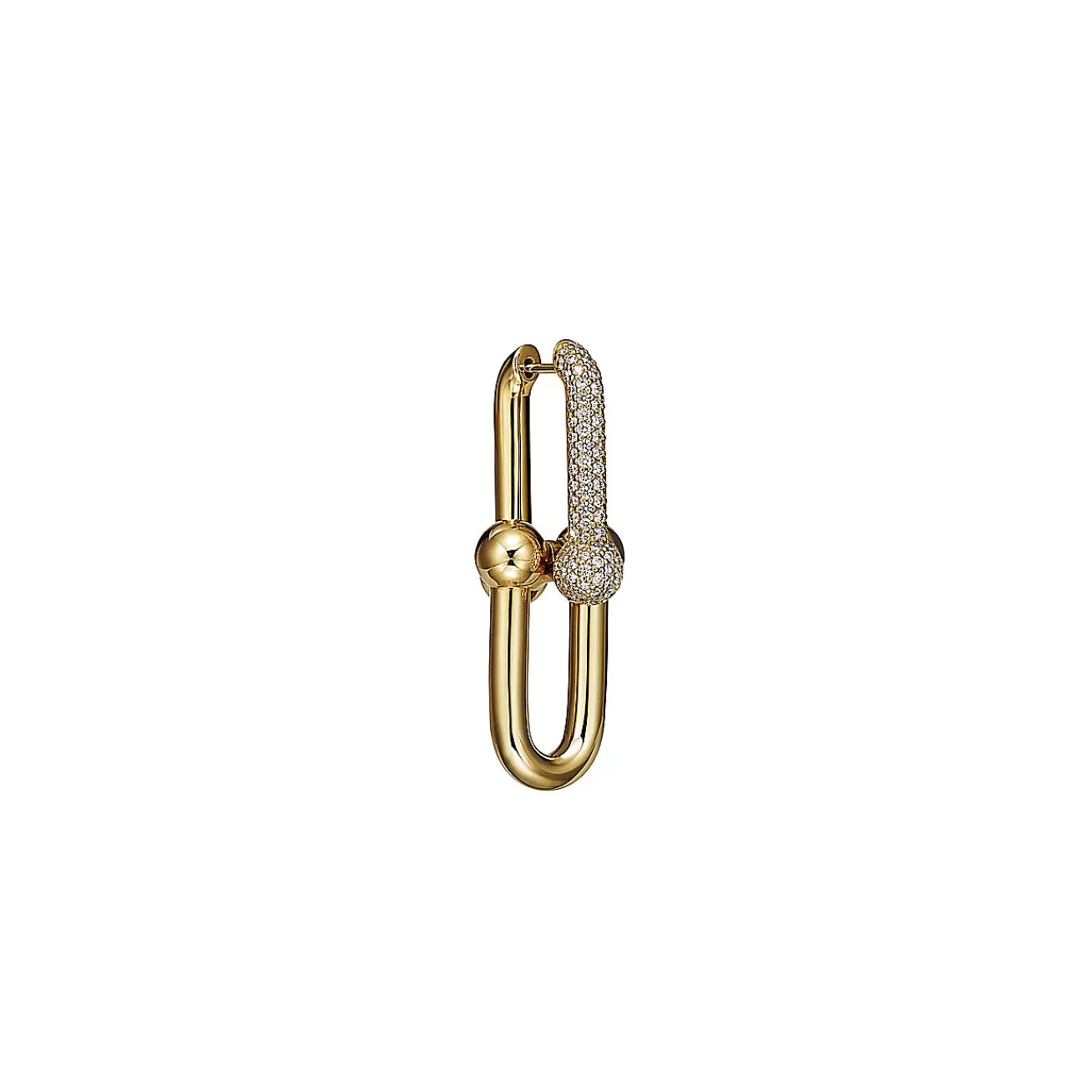 Tiffany & Co. Tiffany HardWear Large Link Earrings in Yellow Gold with Pavé Diamonds | ^ Earrings | Gold Jewelry