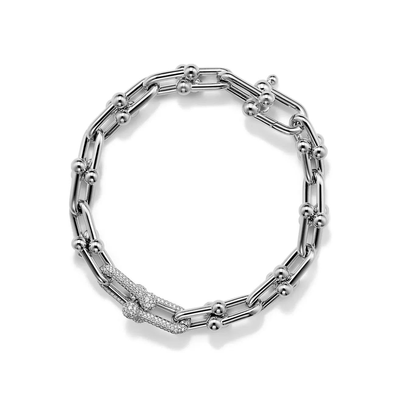 Tiffany & Co. Tiffany HardWear Medium Link Bracelet in White Gold with Diamonds | ^ Bracelets | New Jewelry
