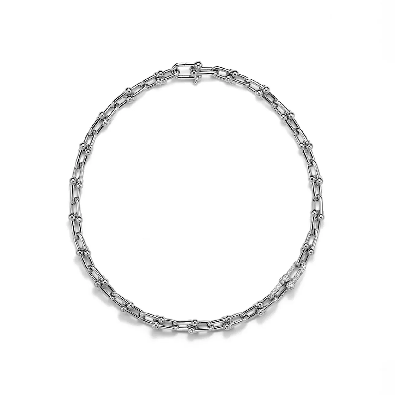 Tiffany & Co. Tiffany HardWear Medium Link Necklace in White Gold with Diamonds | ^ Necklaces & Pendants | Men's Jewelry