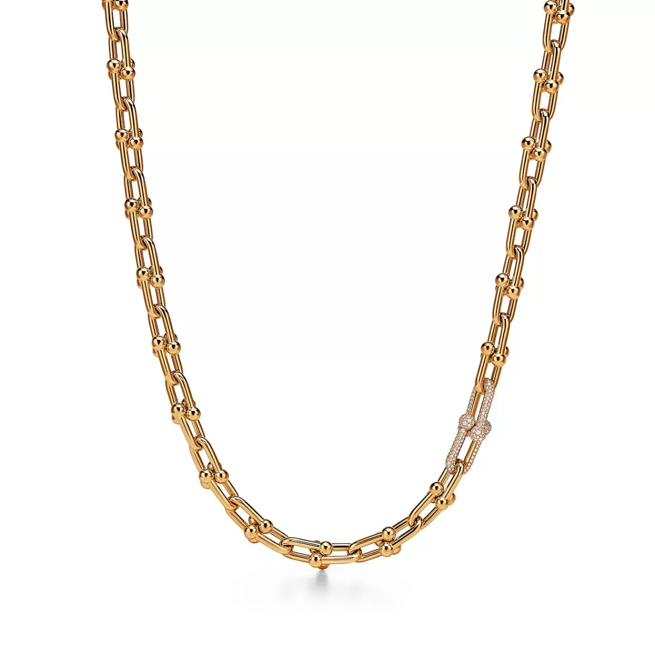 Tiffany & Co. Tiffany HardWear Medium Link Necklace in Yellow Gold with Diamonds | ^ Necklaces & Pendants | New Jewelry