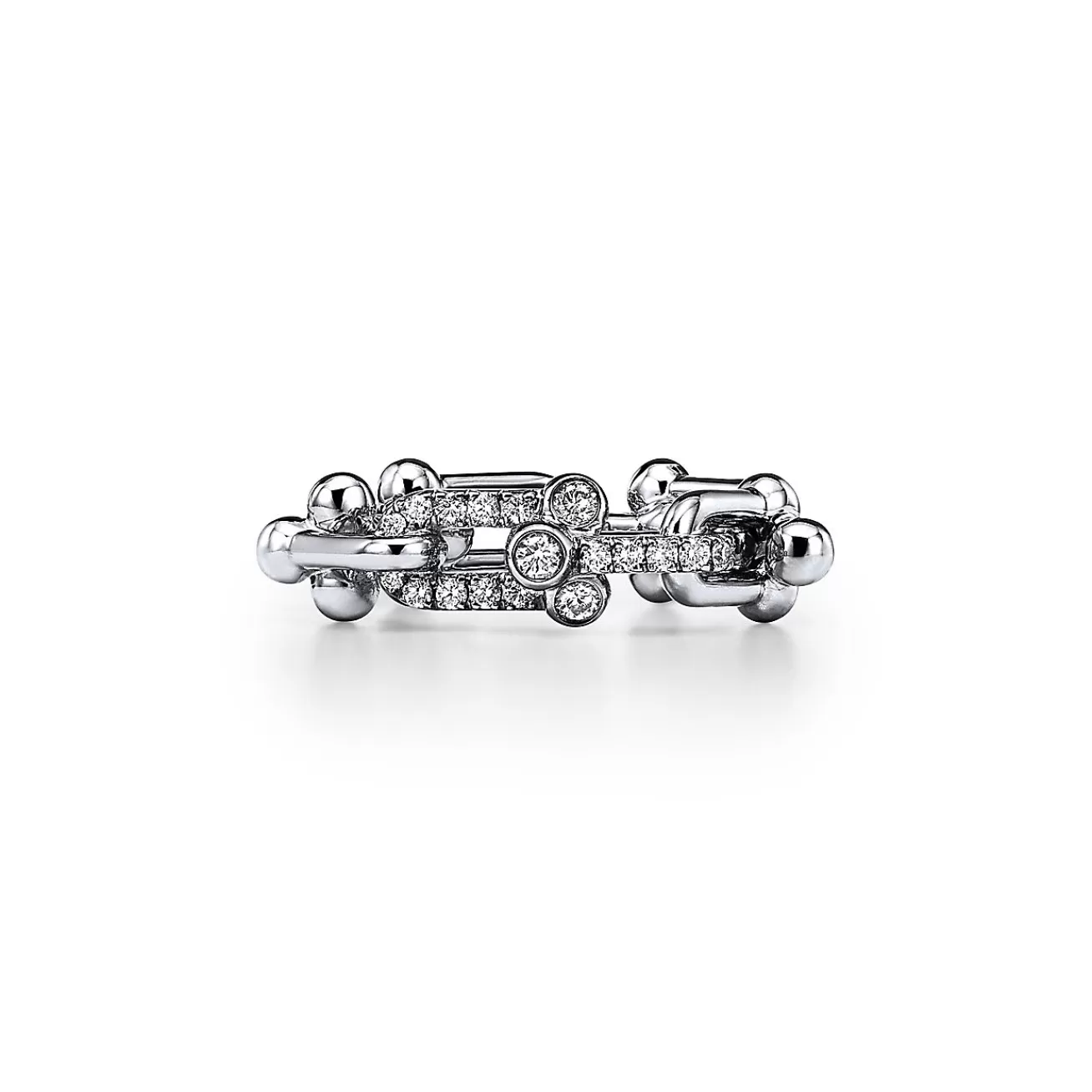 Tiffany & Co. Tiffany HardWear Small Link Ring in White Gold with Diamonds | ^ Rings | Men's Jewelry