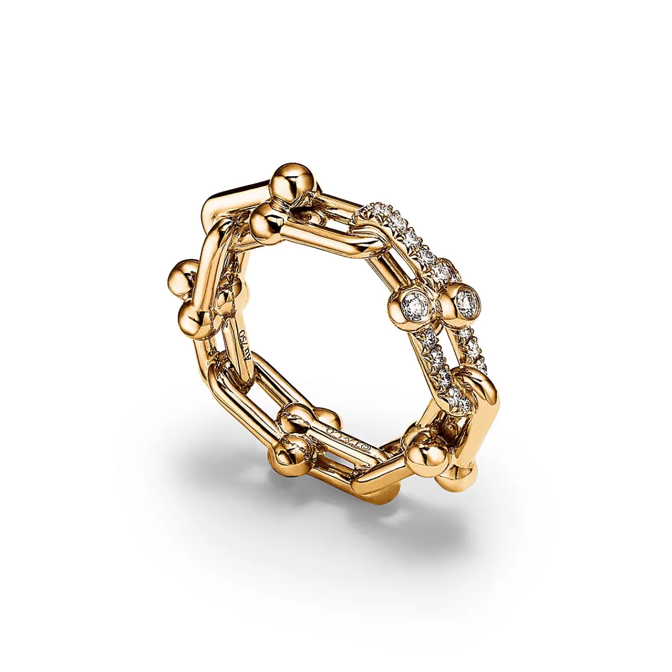 Tiffany & Co. Tiffany HardWear Small Link Ring in Yellow Gold with Diamonds | ^ Rings | New Jewelry