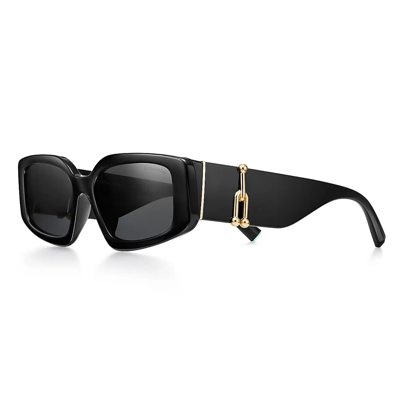 Tiffany & Co. Tiffany HardWear Sunglasses in Black Acetate with Dark Gray Lenses | ^Women Tiffany HardWear | Sunglasses