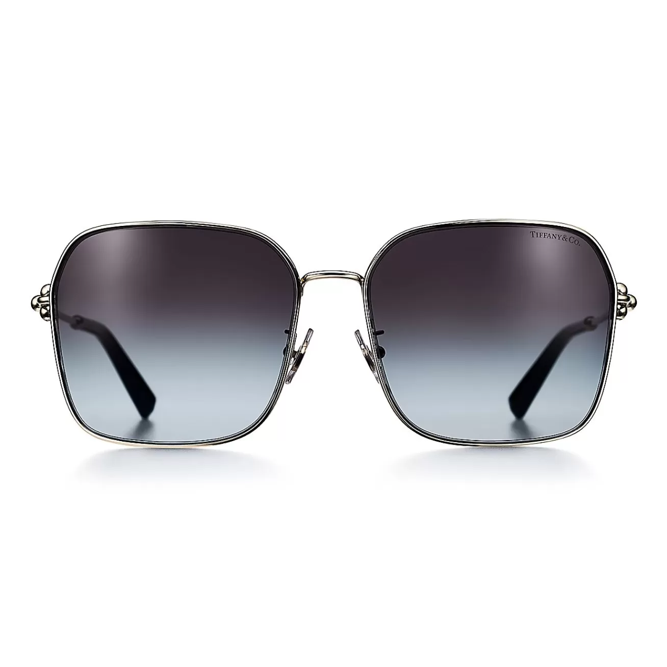 Tiffany & Co. Tiffany HardWear Sunglasses in Pale Gold-colored Metal with Gray Lenses | ^Women Tiffany HardWear | Sunglasses