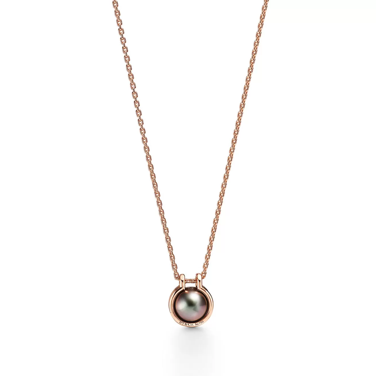 Tiffany & Co. Tiffany HardWear Tahitian black pearl link pendant in 18k rose gold. | ^ Necklaces & Pendants | Dainty Jewelry