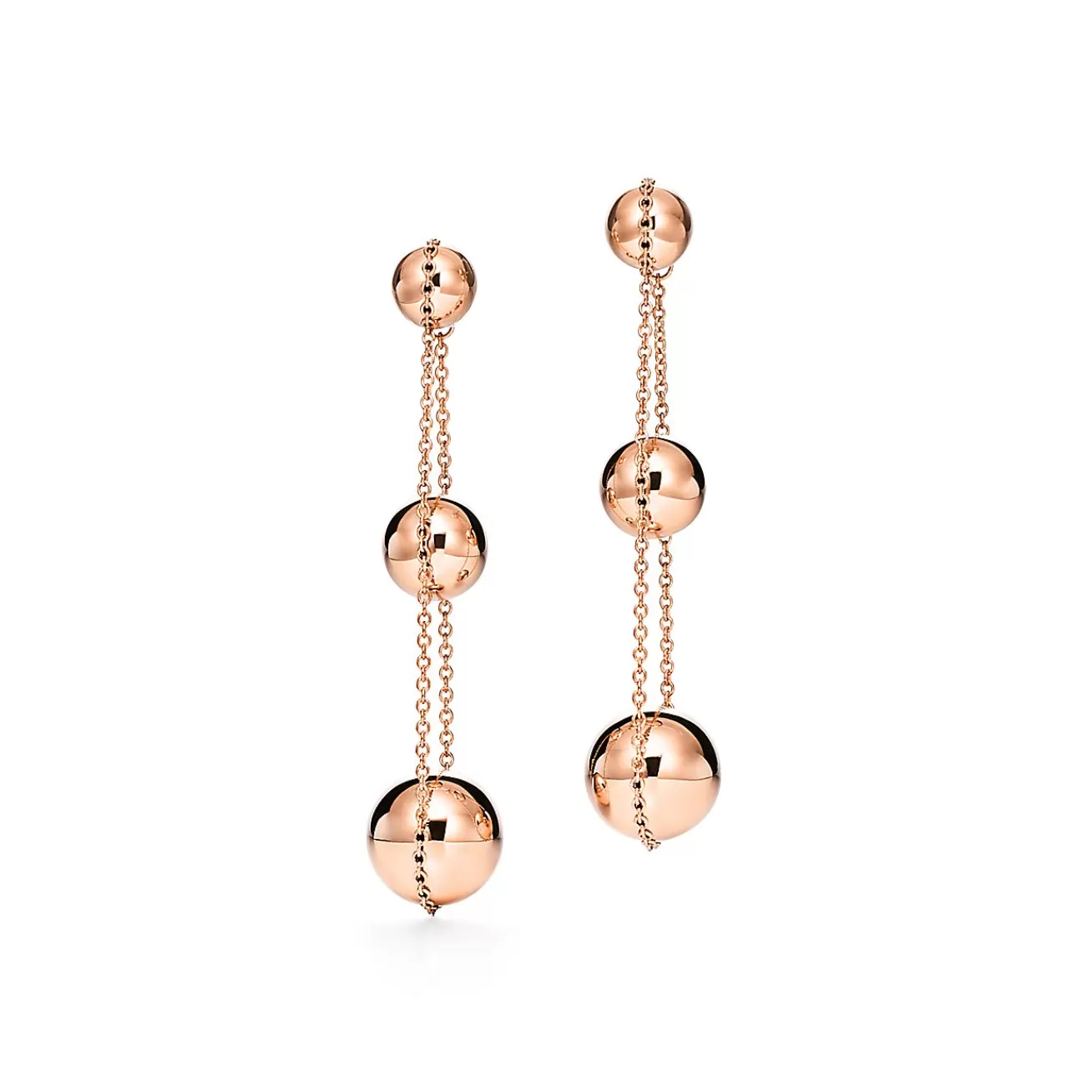 Tiffany & Co. Tiffany HardWear triple drop earrings in 18k rose gold. | ^ Earrings | Rose Gold Jewelry
