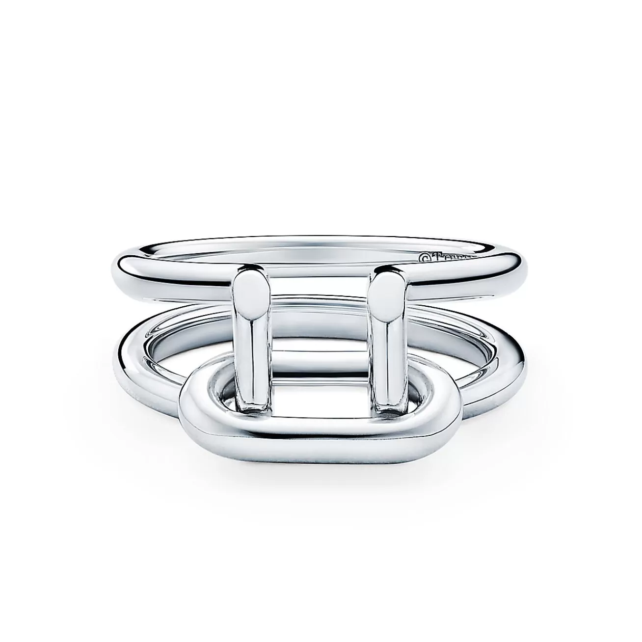 Tiffany & Co. Tiffany HardWear two-row ring in sterling silver. | ^ Rings | Bold Silver Jewelry