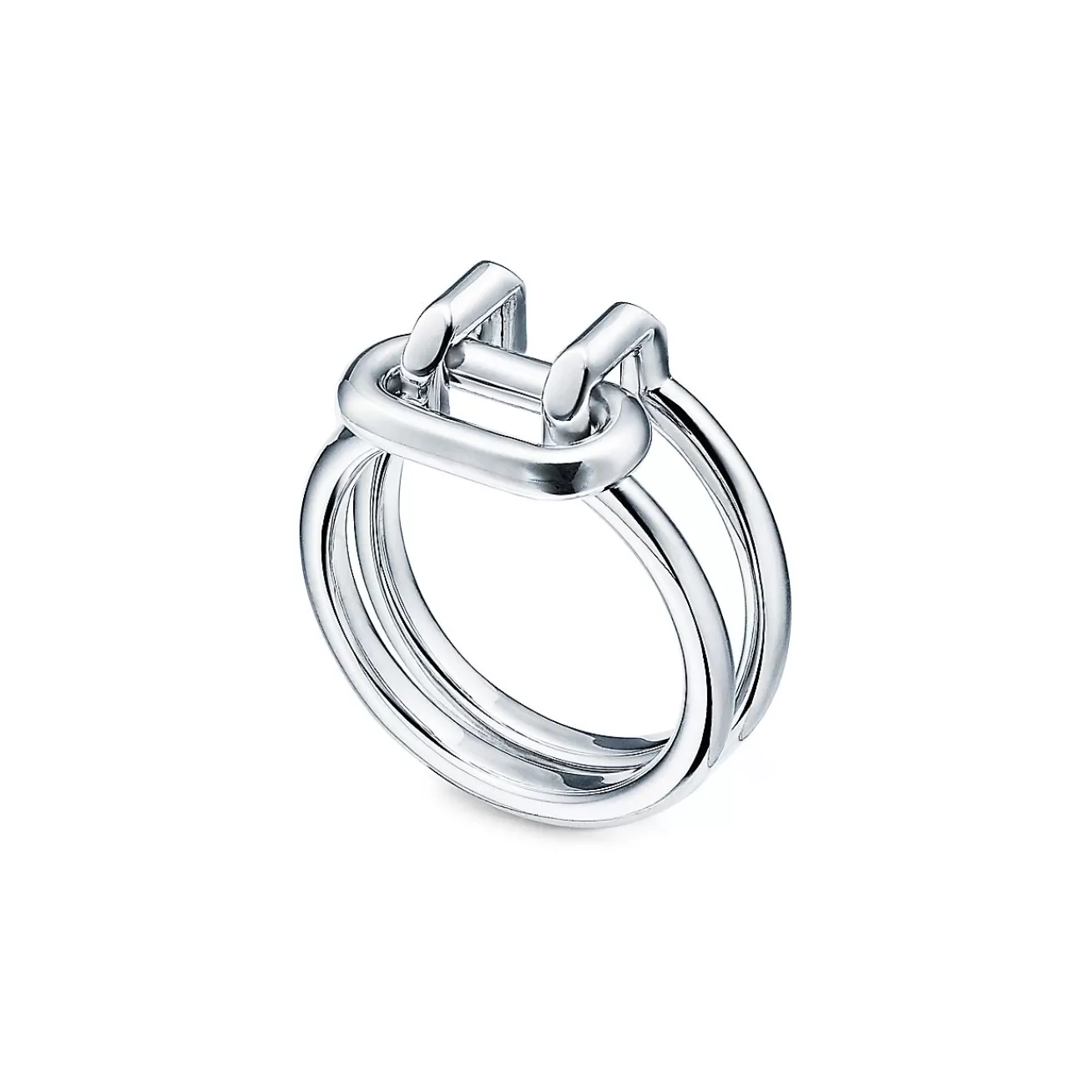 Tiffany & Co. Tiffany HardWear two-row ring in sterling silver. | ^ Rings | Bold Silver Jewelry