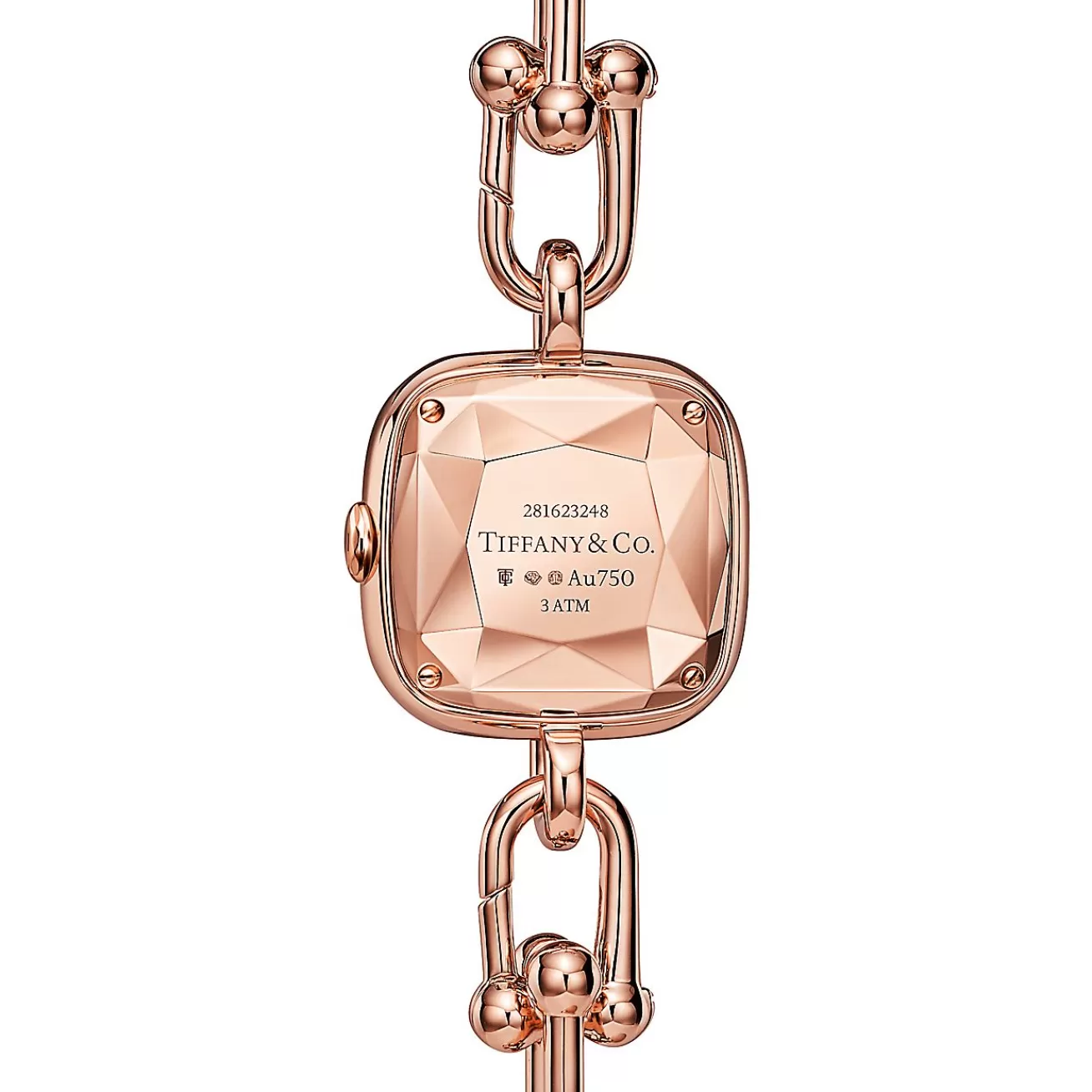 Tiffany & Co. Tiffany HardWear Watch in Rose Gold with Pavé Diamonds and White Mother-of-pearl | ^Women Fine Watches | Tiffany HardWear