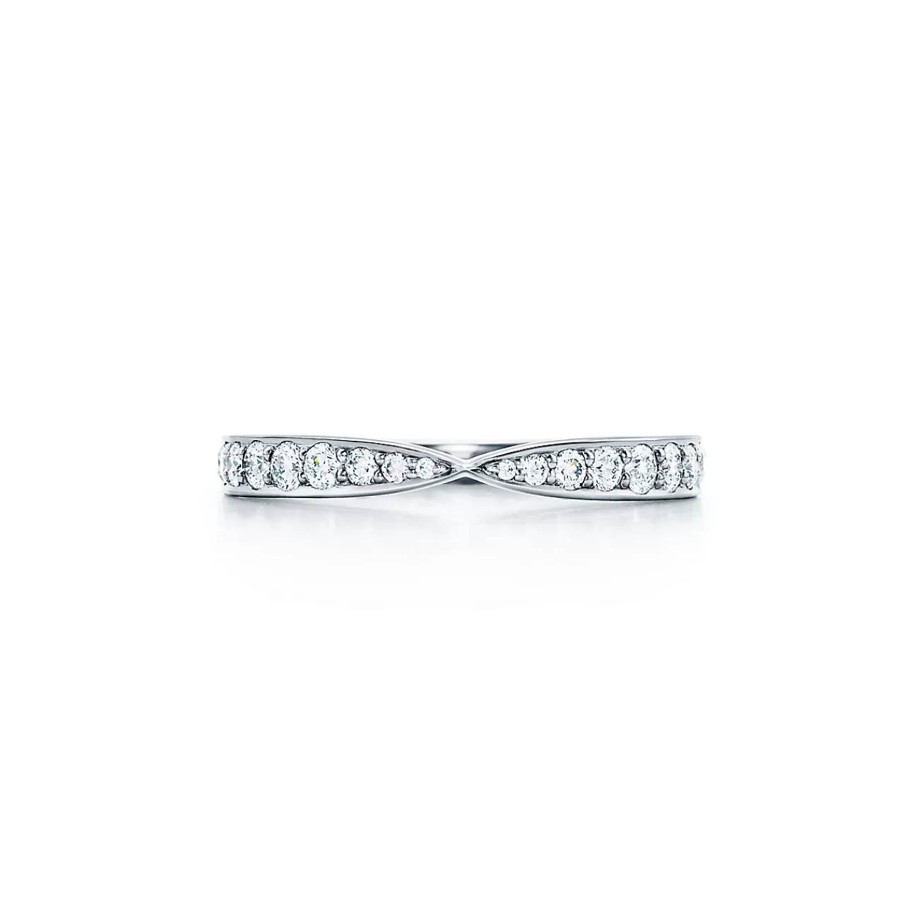 Tiffany & Co. Tiffany Harmony® Band Ring in Platinum with Diamonds, 1.8 mm | ^Women Rings | Stacking Rings