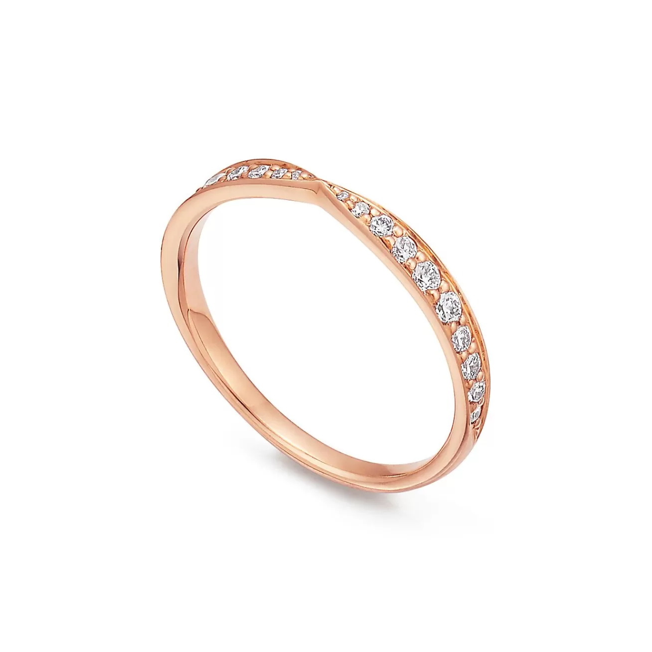 Tiffany & Co. Tiffany Harmony® Band Ring in Rose Gold with Diamonds, 1.8 mm | ^Women Rings | Stacking Rings