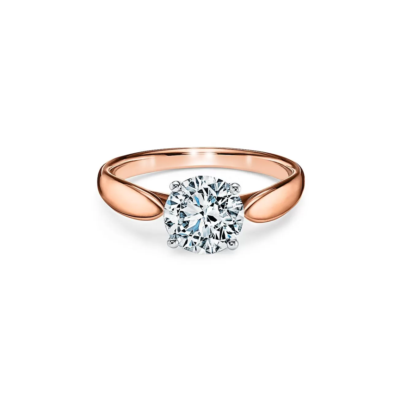 Tiffany & Co. Tiffany Harmony® engagement ring in 18k rose gold: a study in balance and grace. | ^ Engagement Rings