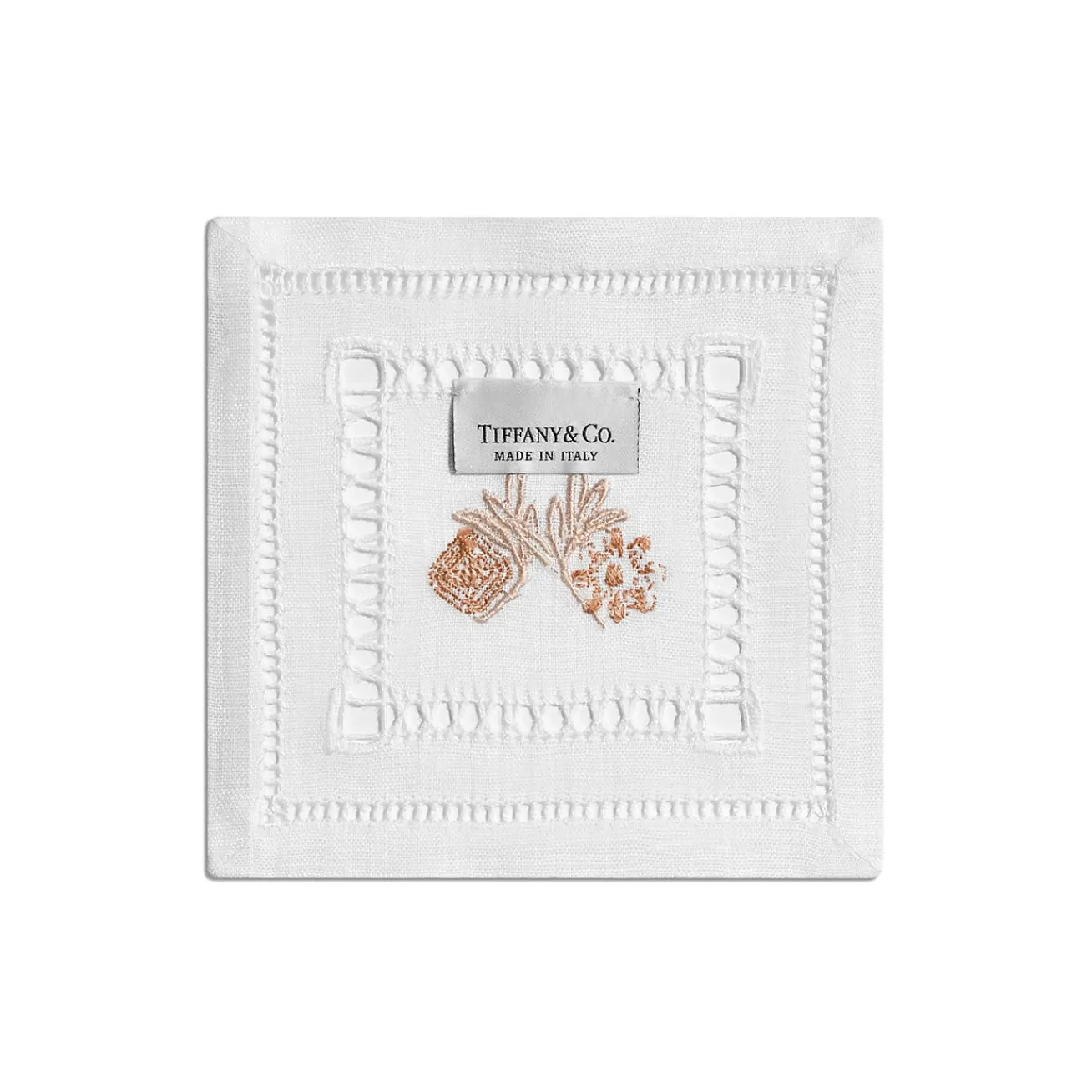 Tiffany & Co. Tiffany Heritage Coasters Set of Four, in Carnelian Linen | ^ Table Linens