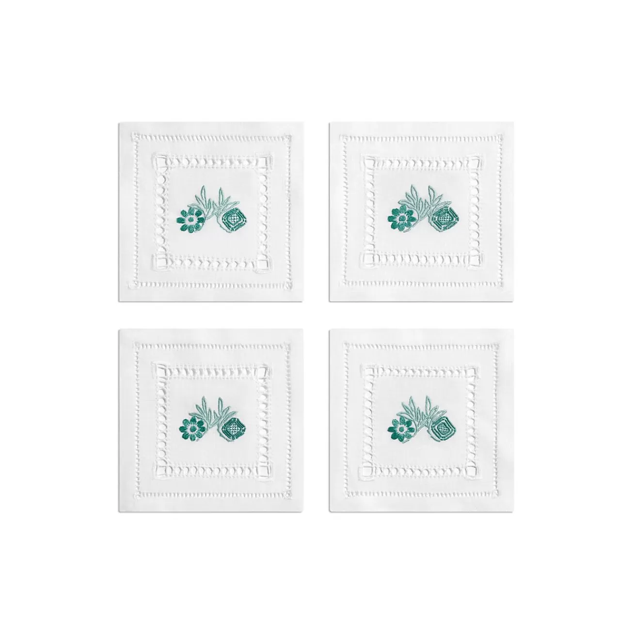 Tiffany & Co. Tiffany Heritage Coasters Set of Four, in Tiffany Blue® Linen | ^ Tiffany Blue® Gifts | Table Linens