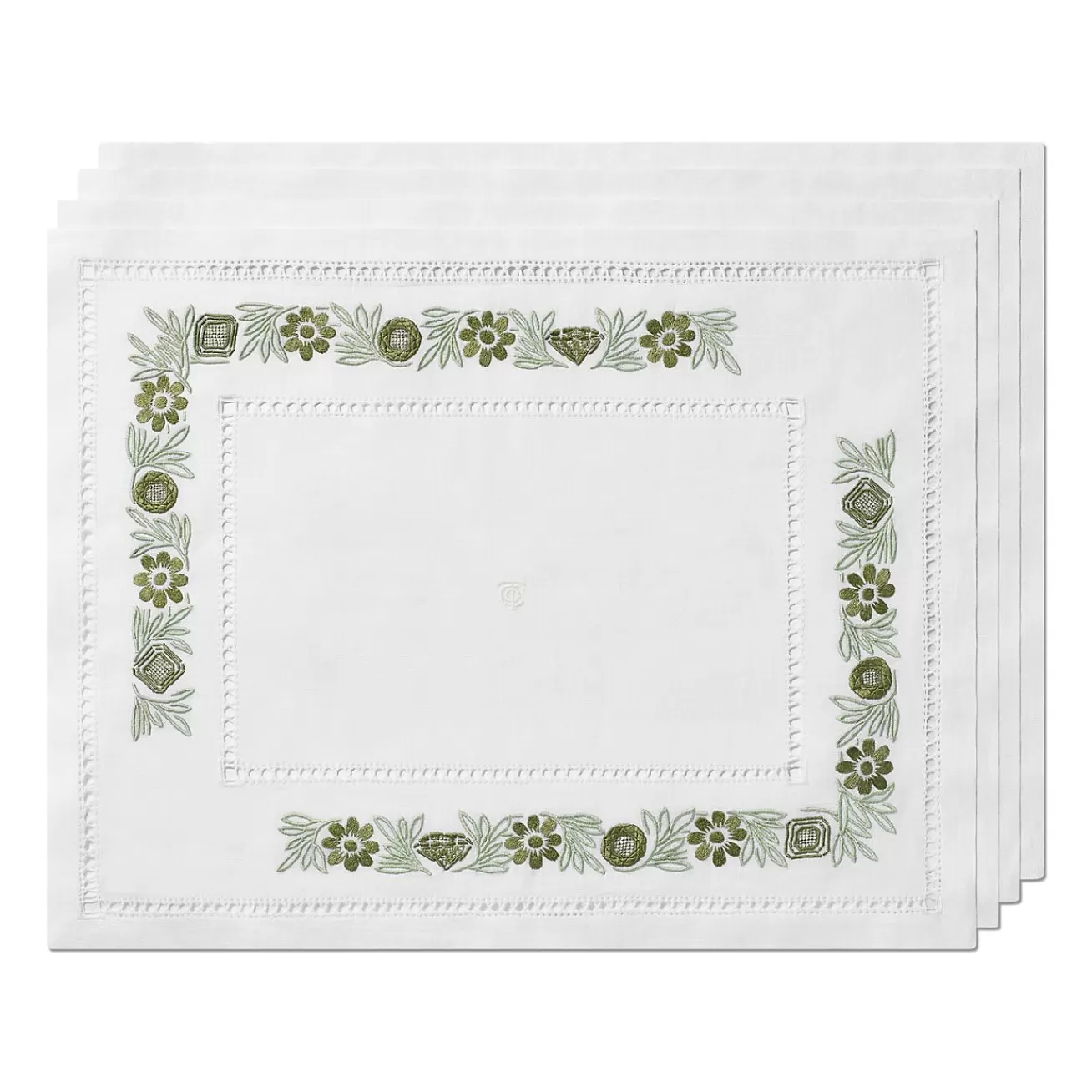 Tiffany & Co. Tiffany Heritage Place Mats Set of Four, in Jade Green Linen | ^ Table Linens