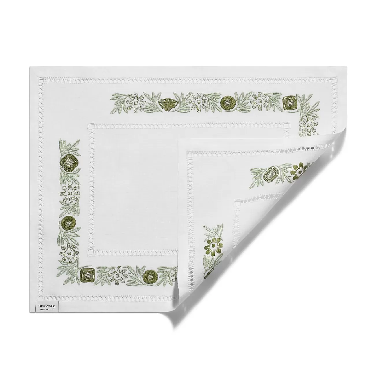 Tiffany & Co. Tiffany Heritage Place Mats Set of Four, in Jade Green Linen | ^ Table Linens