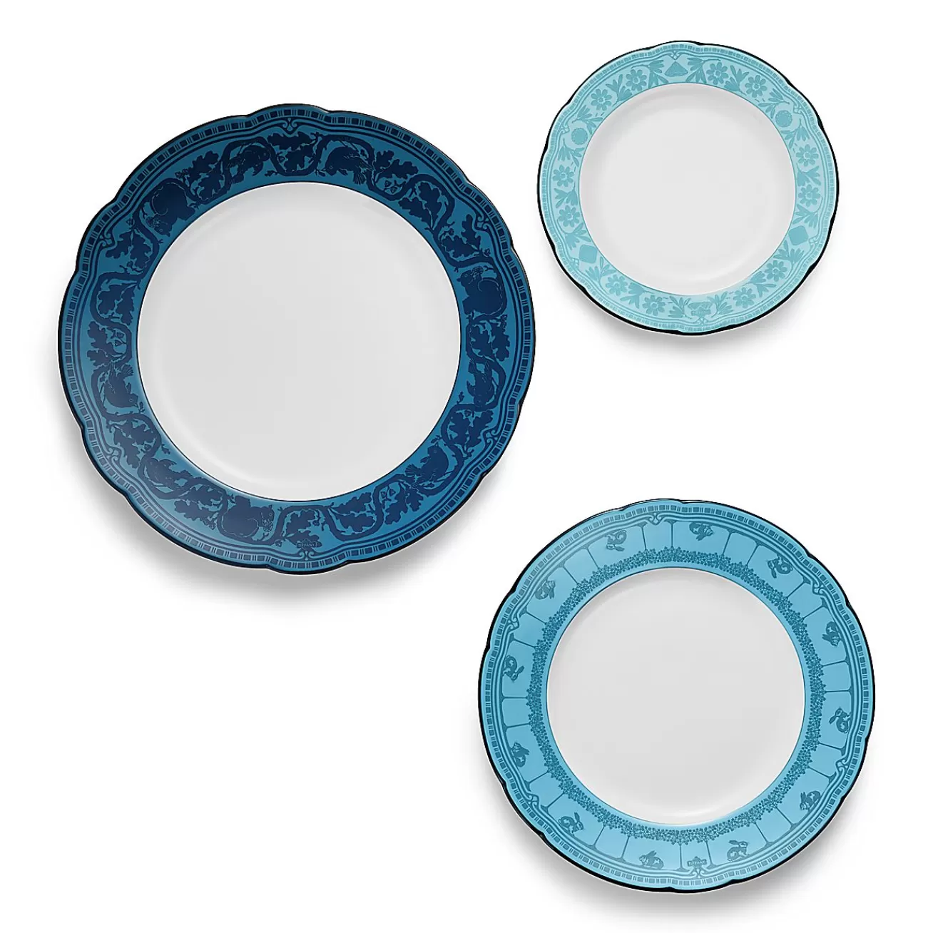 Tiffany & Co. Tiffany Heritage Plates Set of Three, in Blue Porcelain | ^ The Home | Housewarming Gifts