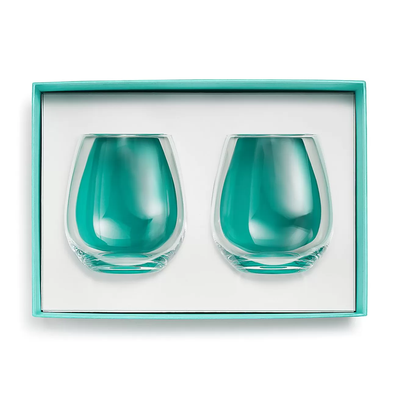 Tiffany & Co. Tiffany Home Essentials Stemless Red Wine Glasses in Crystal Glass, Set of Two | ^ The Home | Housewarming Gifts