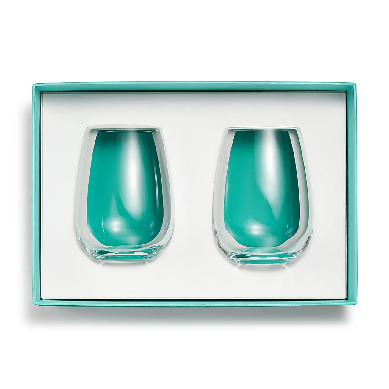 Tiffany & Co. Tiffany Home Essentials Stemless White Wine Glasses in Crystal Glass, Set of Two | ^ The Home | Housewarming Gifts