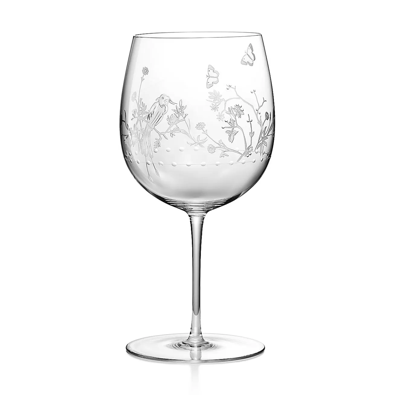 Tiffany & Co. Tiffany Jardin Red Wine Glass in Hand-etched Glass | ^ The Couple | Wedding Gifts