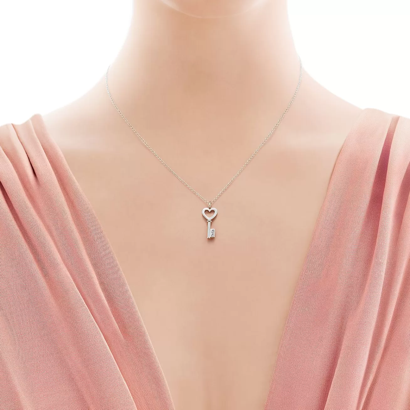 Tiffany & Co. Tiffany Keys Heart Key Pendant in Silver | ^ Necklaces & Pendants