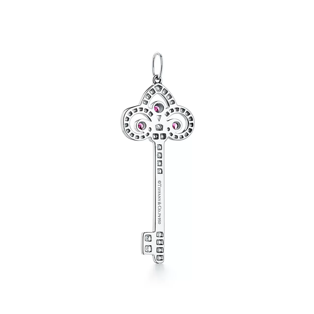 Tiffany & Co. Tiffany Keys Tiffany Fleur de Lis key pendant in platinum with gemstones. | ^ Platinum Jewelry | Diamond Jewelry