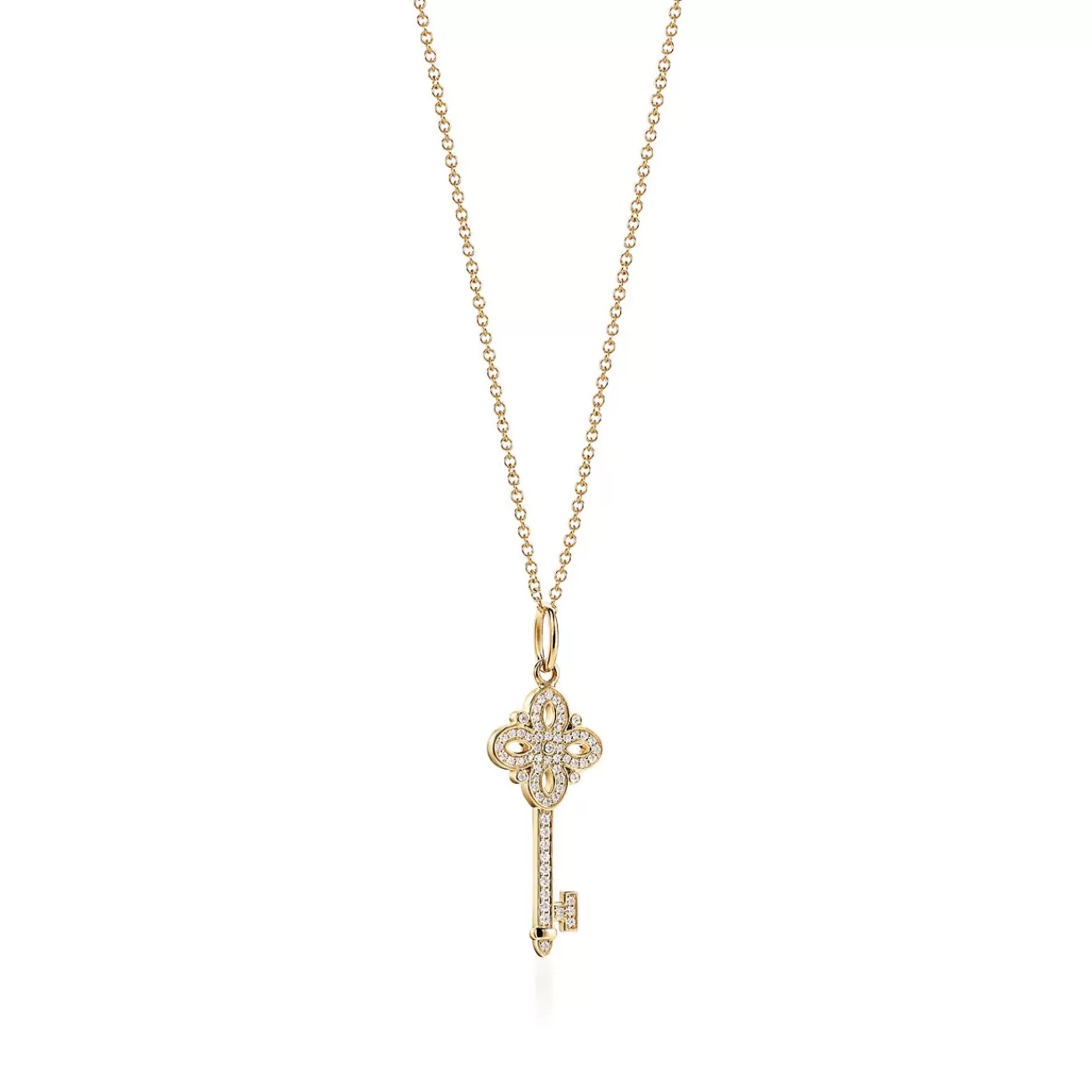 Tiffany & Co. Tiffany Keys Tiffany Victoria® key in 18k gold with diamonds, mini. | ^ Necklaces & Pendants | Gold Jewelry
