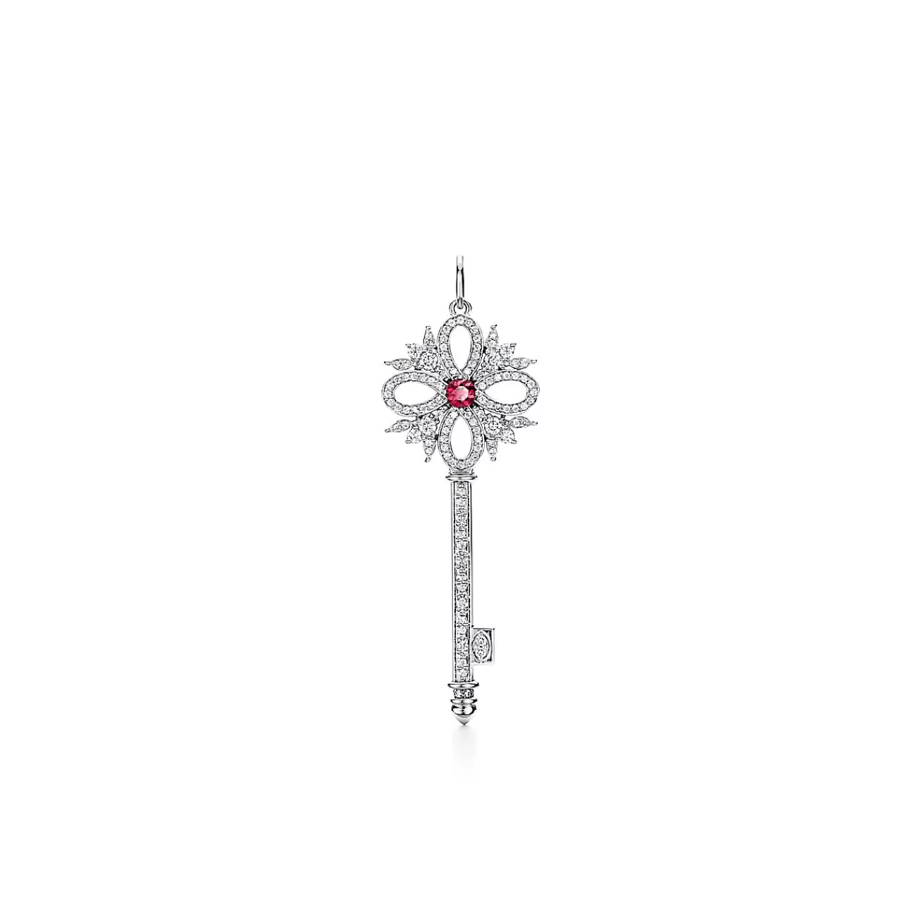 Tiffany & Co. Tiffany Keys Tiffany Victoria® key pendant in platinum with gemstones, medium. | ^ Platinum Jewelry | Tiffany Victoria®