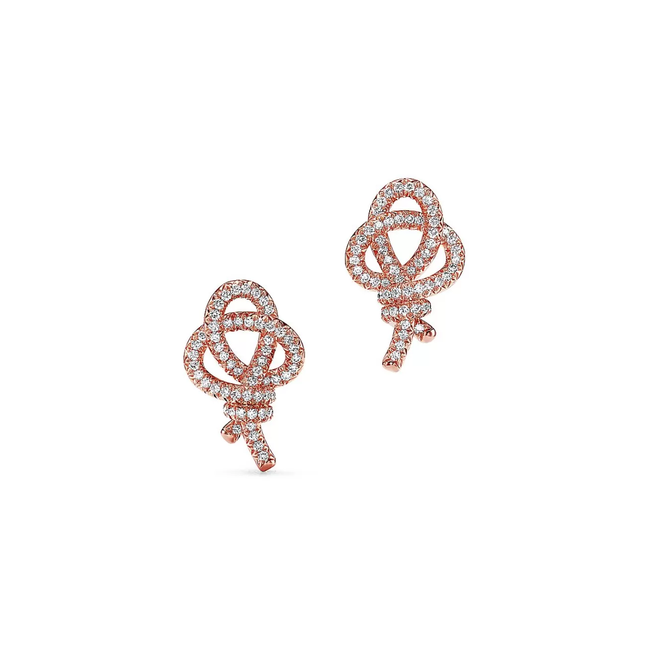 Tiffany & Co. Tiffany Keys Woven Keys Earrings in Rose Gold with Diamonds | ^ Earrings | New Jewelry
