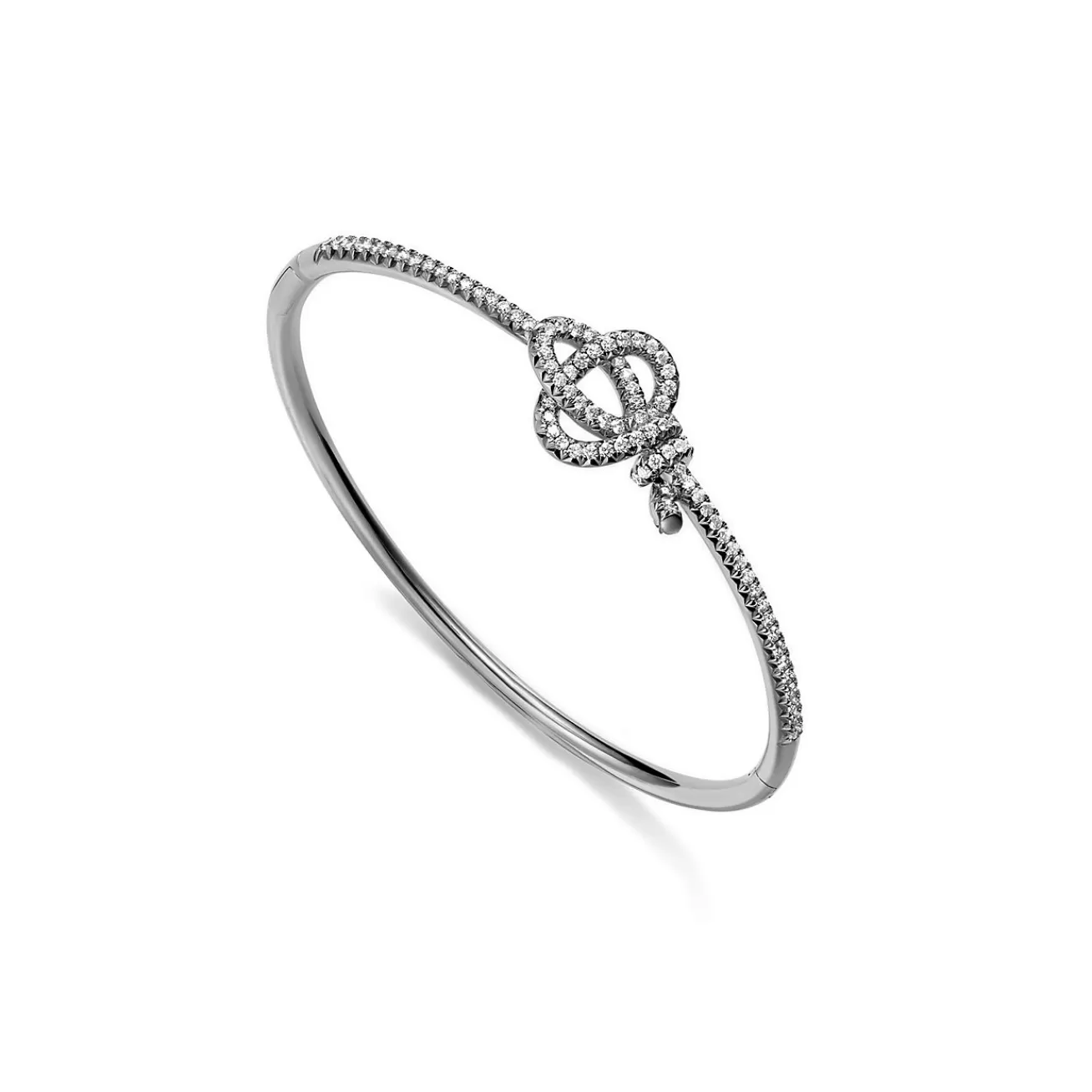 Tiffany & Co. Tiffany Keys Woven Keys Hinged Bracelet in Platinum with Diamonds | ^ Bracelets | New Jewelry