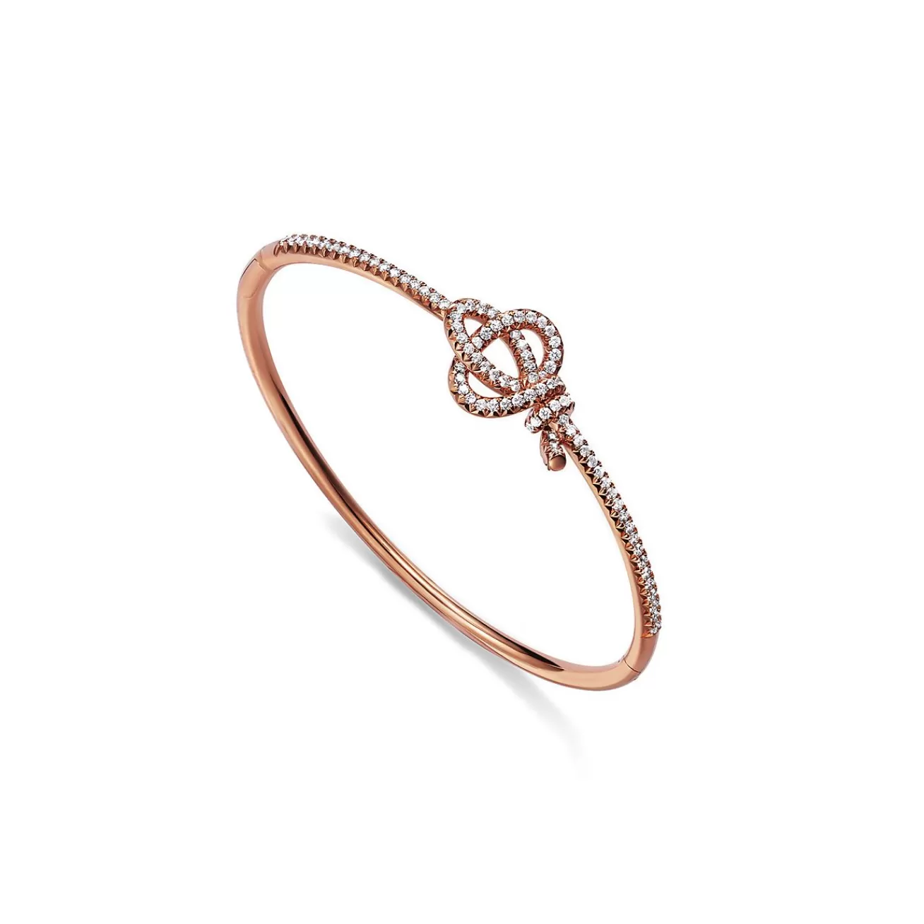 Tiffany & Co. Tiffany Keys Woven Keys Hinged Bracelet in Rose Gold with Diamonds | ^ Bracelets | New Jewelry
