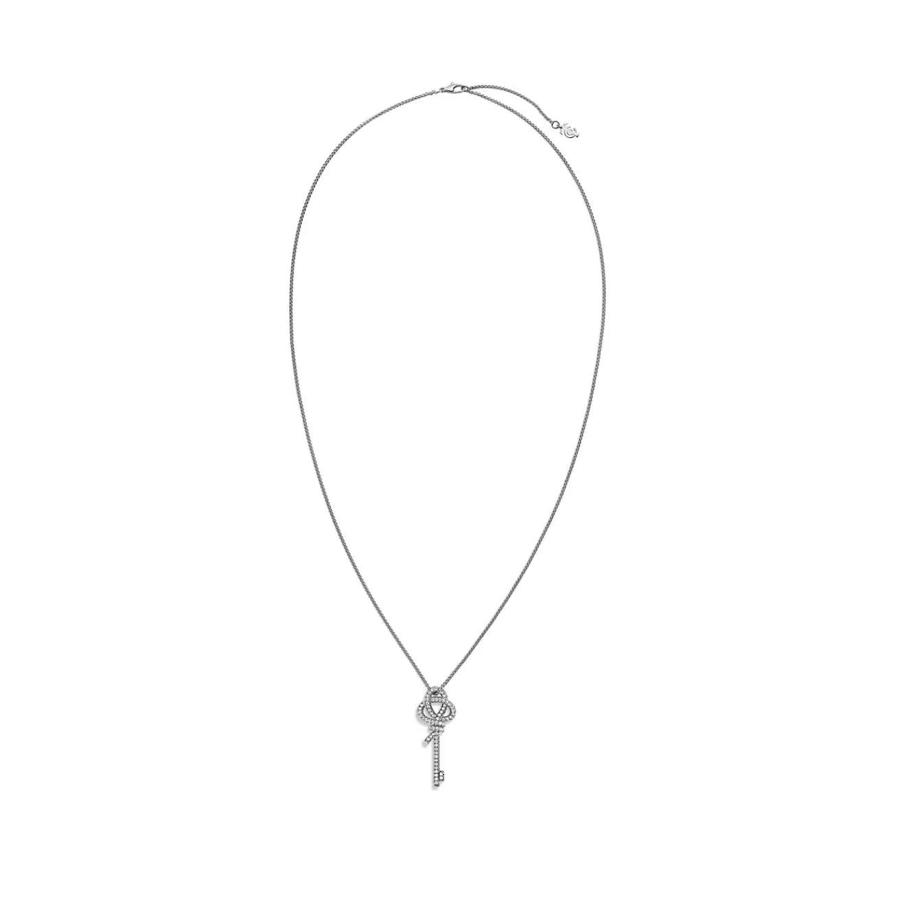 Tiffany & Co. Tiffany Keys Woven Keys Large Key Pendant in Platinum with Diamonds | ^ Necklaces & Pendants | New Jewelry