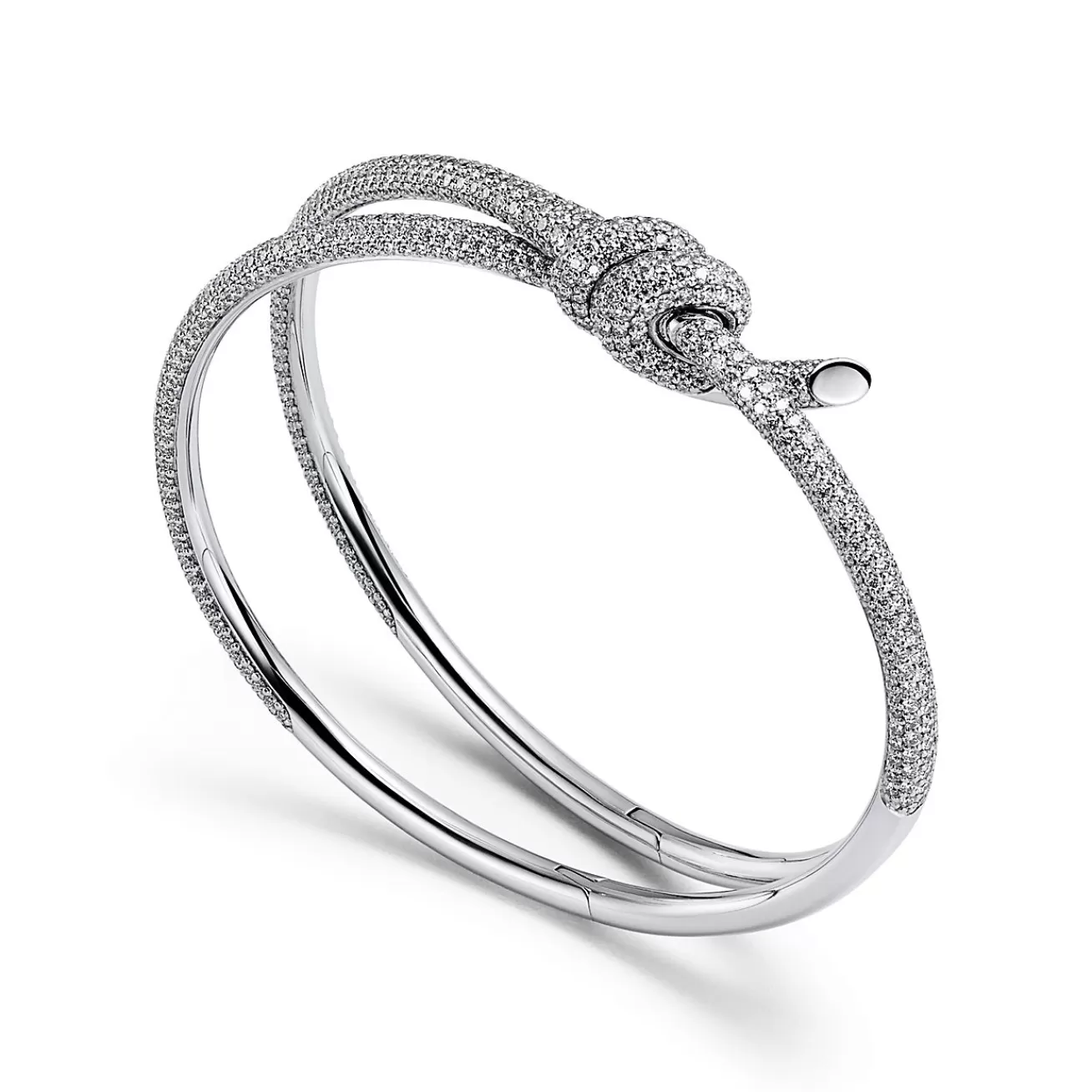 Tiffany & Co. Tiffany Knot Double Row Bracelet in White Gold with Diamonds | ^ Bracelets | Diamond Jewelry