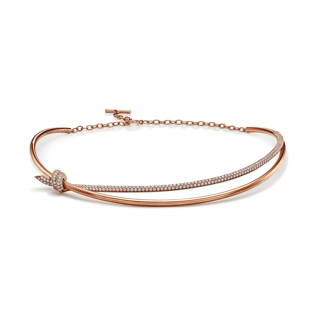 Tiffany & Co. Tiffany Knot Double Row Necklace in Rose Gold with Diamonds | ^ Necklaces & Pendants | Rose Gold Jewelry