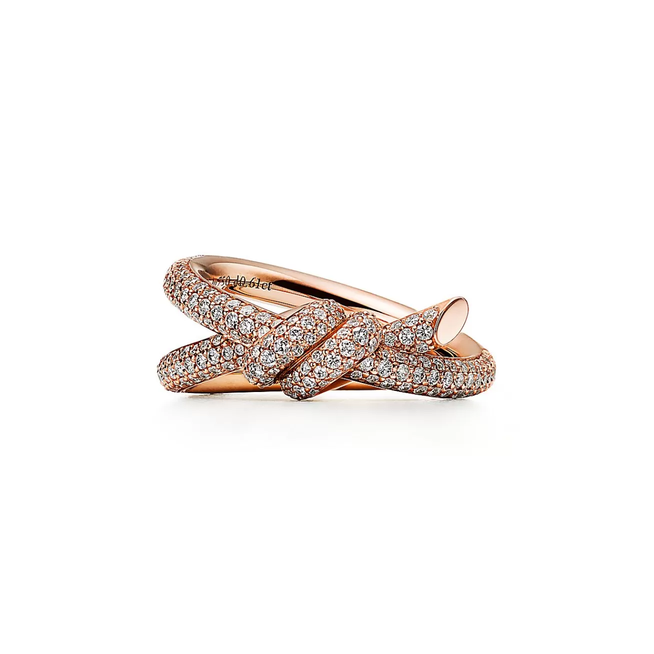 Tiffany & Co. Tiffany Knot Double Row Ring in Rose Gold with Diamonds | ^ Rings | Rose Gold Jewelry
