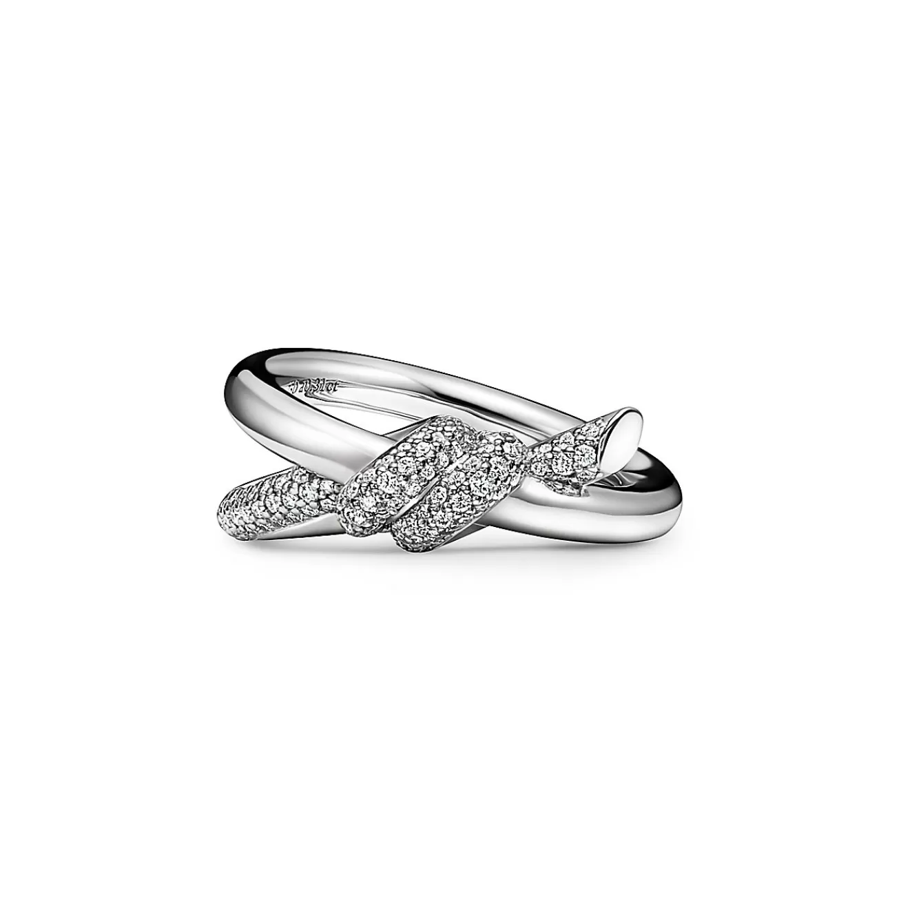 Tiffany & Co. Tiffany Knot Double Row Ring in White Gold with Diamonds | ^ Rings | Men's Jewelry