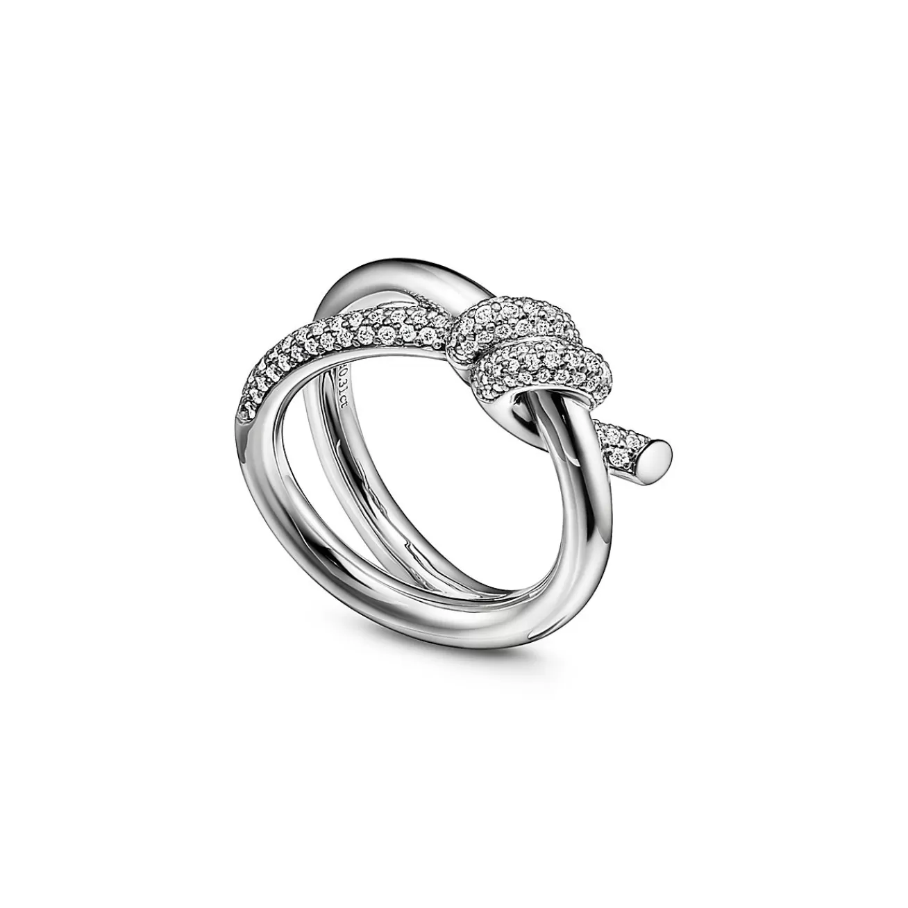 Tiffany & Co. Tiffany Knot Double Row Ring in White Gold with Diamonds | ^ Rings | Men's Jewelry