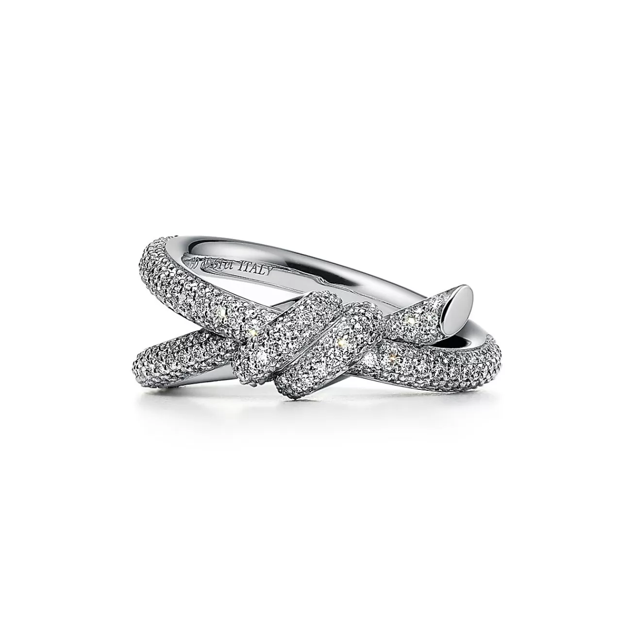 Tiffany & Co. Tiffany Knot Double Row Ring in White Gold with Diamonds | ^ Rings | Diamond Jewelry