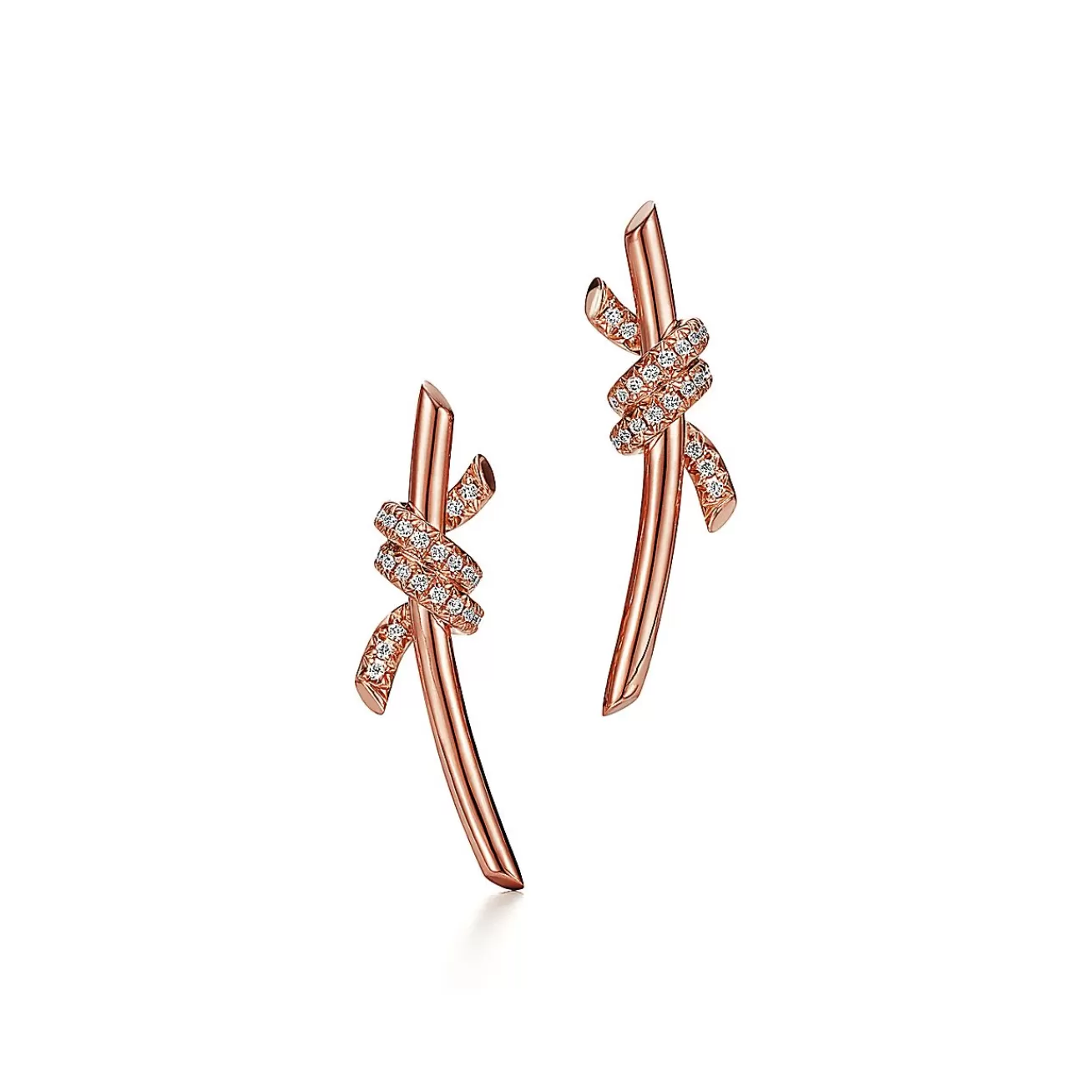 Tiffany & Co. Tiffany Knot Earrings in Rose Gold with Diamonds | ^ Earrings | Gifts for Her