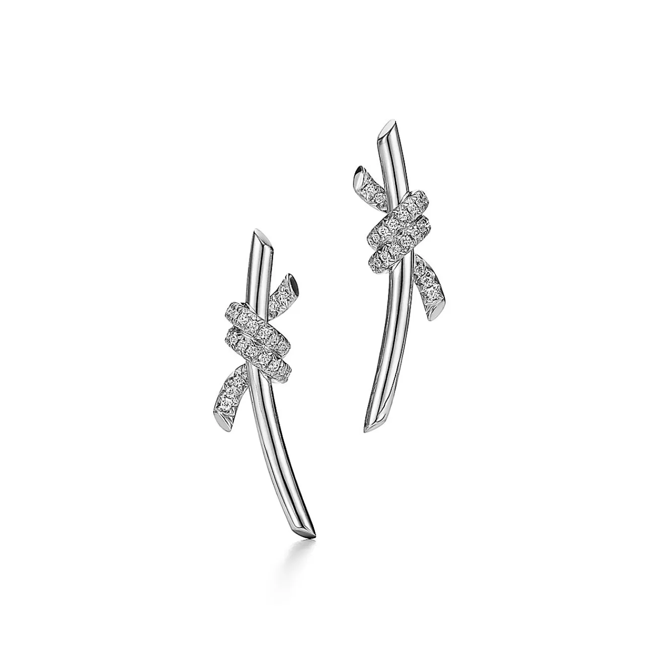 Tiffany & Co. Tiffany Knot Earrings in White Gold with Diamonds | ^ Earrings | Gifts for Her