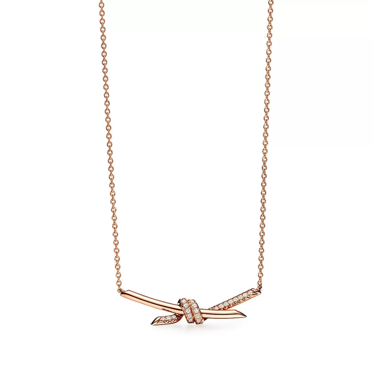 Tiffany & Co. Tiffany Knot Pendant in Rose Gold with Diamonds | ^ Necklaces & Pendants | Gifts for Her