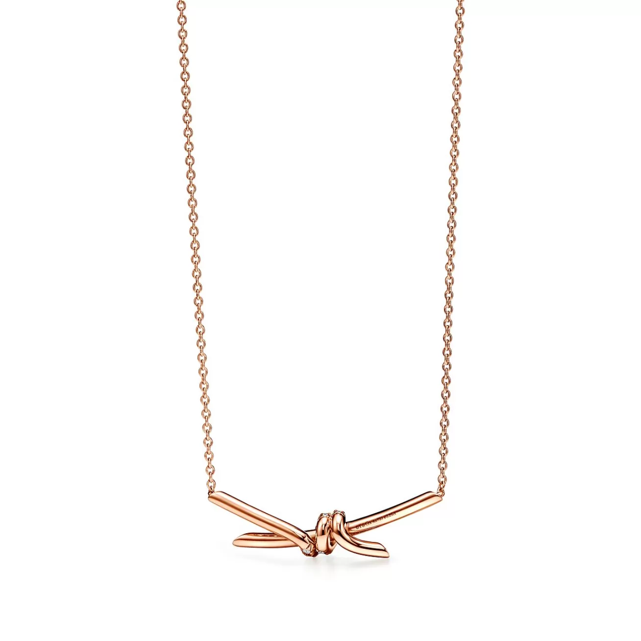 Tiffany & Co. Tiffany Knot Pendant in Rose Gold with Diamonds | ^ Necklaces & Pendants | Gifts for Her