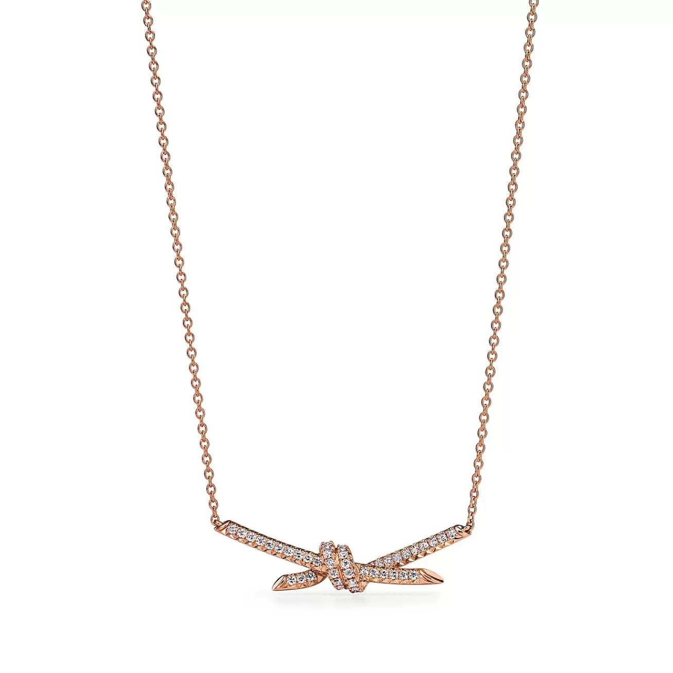 Tiffany & Co. Tiffany Knot Pendant in Rose Gold with Diamonds | ^ Necklaces & Pendants | Rose Gold Jewelry