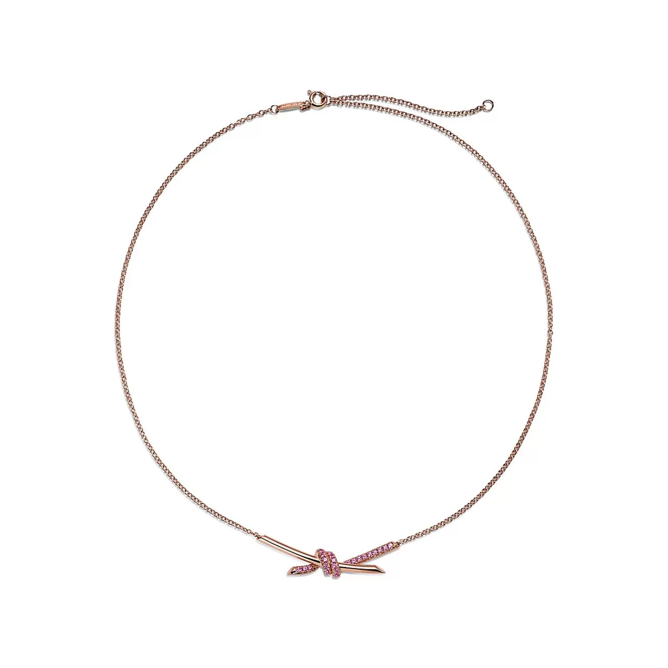 Tiffany & Co. Tiffany Knot Pendant in Rose Gold with Pink Sapphires | ^ Necklaces & Pendants | Gifts for Her