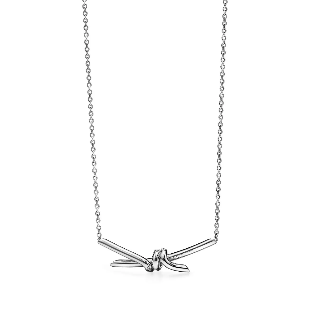 Tiffany & Co. Tiffany Knot Pendant in White Gold with Diamonds | ^ Necklaces & Pendants | Men's Jewelry